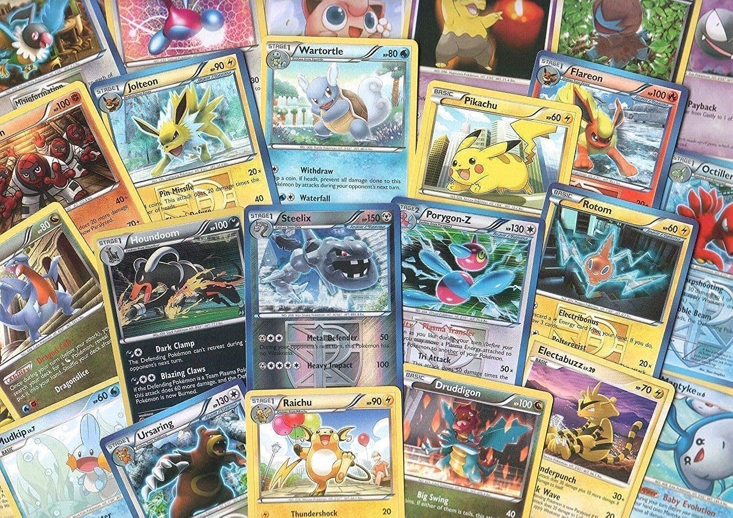100 Mixed Pokemon Cards Plus 7 Holo Foils